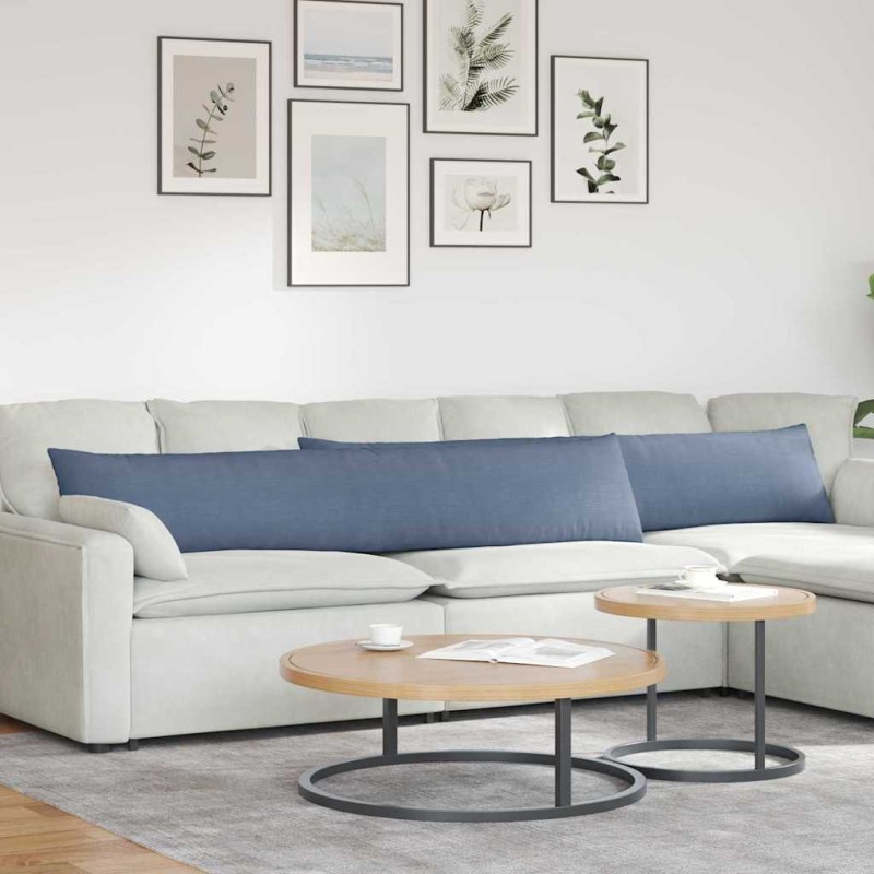 vidaXL Μαξιλάρι Καναπέ 2 pcs Μπλε 200 x 40 εκ. Υφασμάτινο Κορντουρά