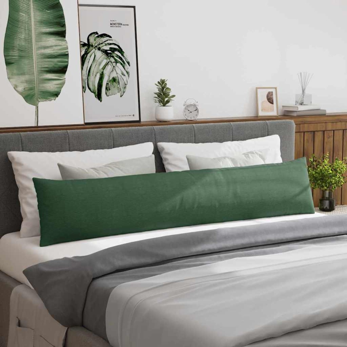 vidaXL Μαξιλάρι Καναπέ 2 pcs Σκούρο Πράσινο 200 x 40 εκ.