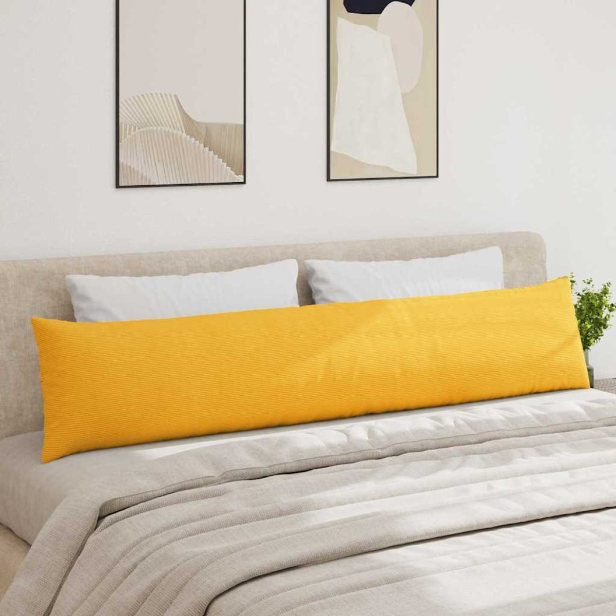vidaXL Μαξιλάρι Καναπέ 2 pcs Απαλό Κίτρινο 200 x 40 εκ.