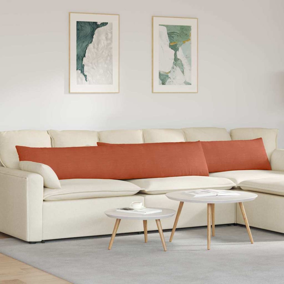 vidaXL Μαξιλάρι Καναπέ 2 pcs Κόκκινο Πορτοκαλί 200 x 40 εκ.