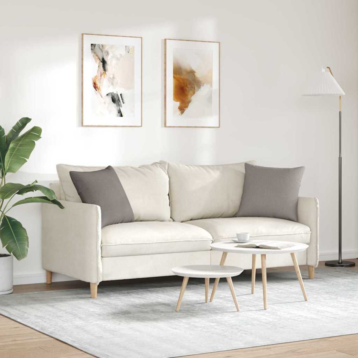 vidaXL Μαξιλάρι Καναπέ 2 τμχ. ύφασμα Taupe 45 x 45 cm