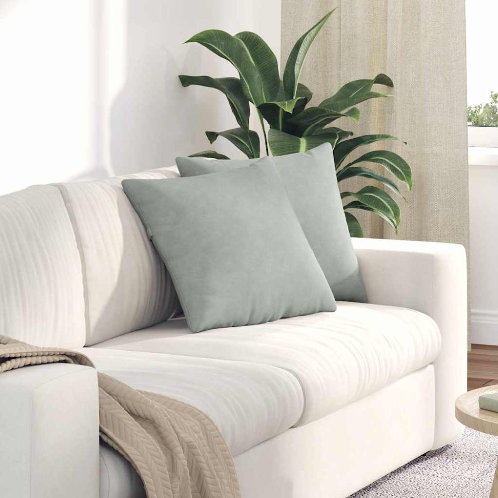vidaXL Μαξιλάρι Καναπέ 2 pcs Ανοιχτό γκρι 45 x 45 cm