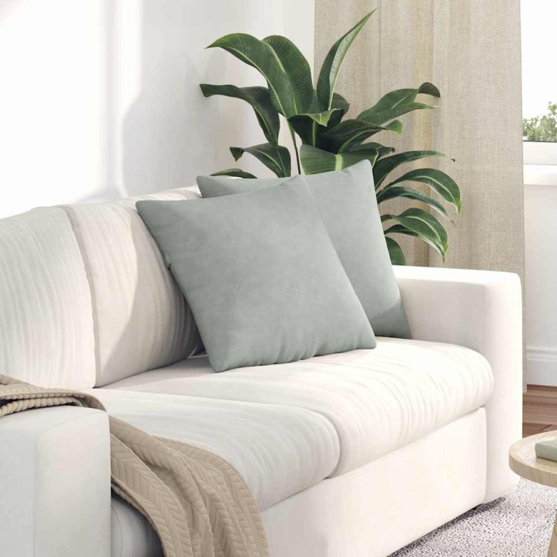 vidaXL Μαξιλάρι Καναπέ 2 pcs Ανοιχτό γκρι 45 x 45 cm