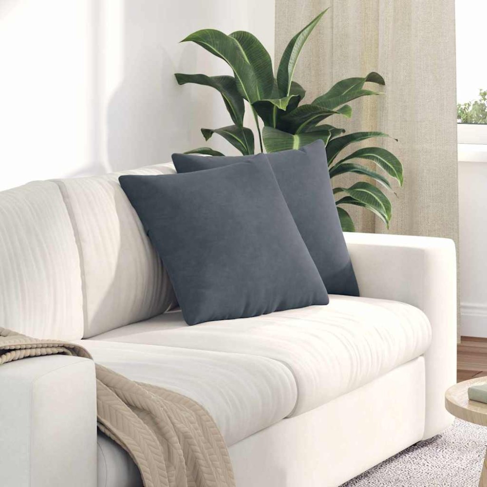 vidaXL Μαξιλάρι Καναπέ 2 pcs Σκούρο Γκρι 45 x 45 cm