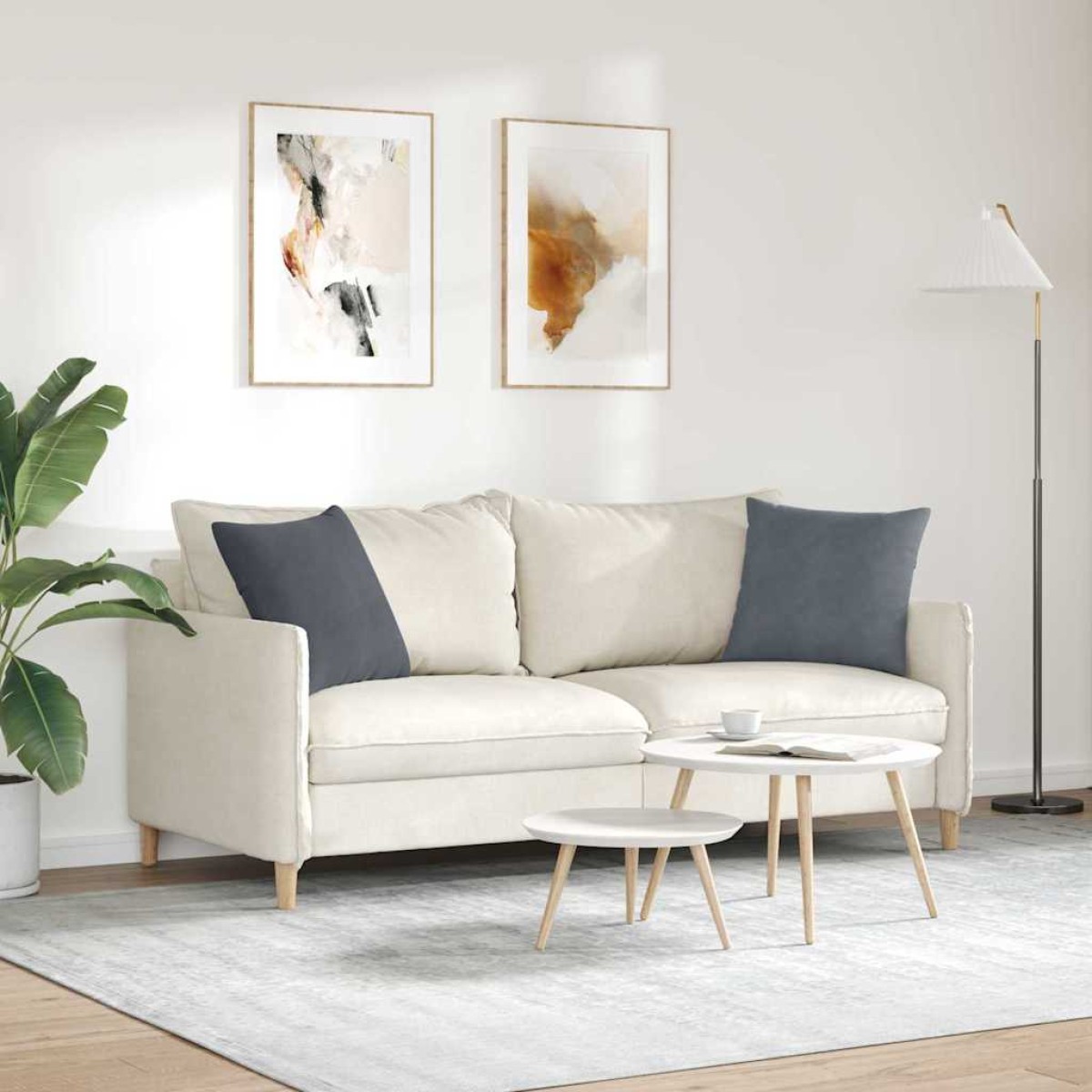 vidaXL Μαξιλάρι Καναπέ 2 pcs Σκούρο Γκρι 45 x 45 cm