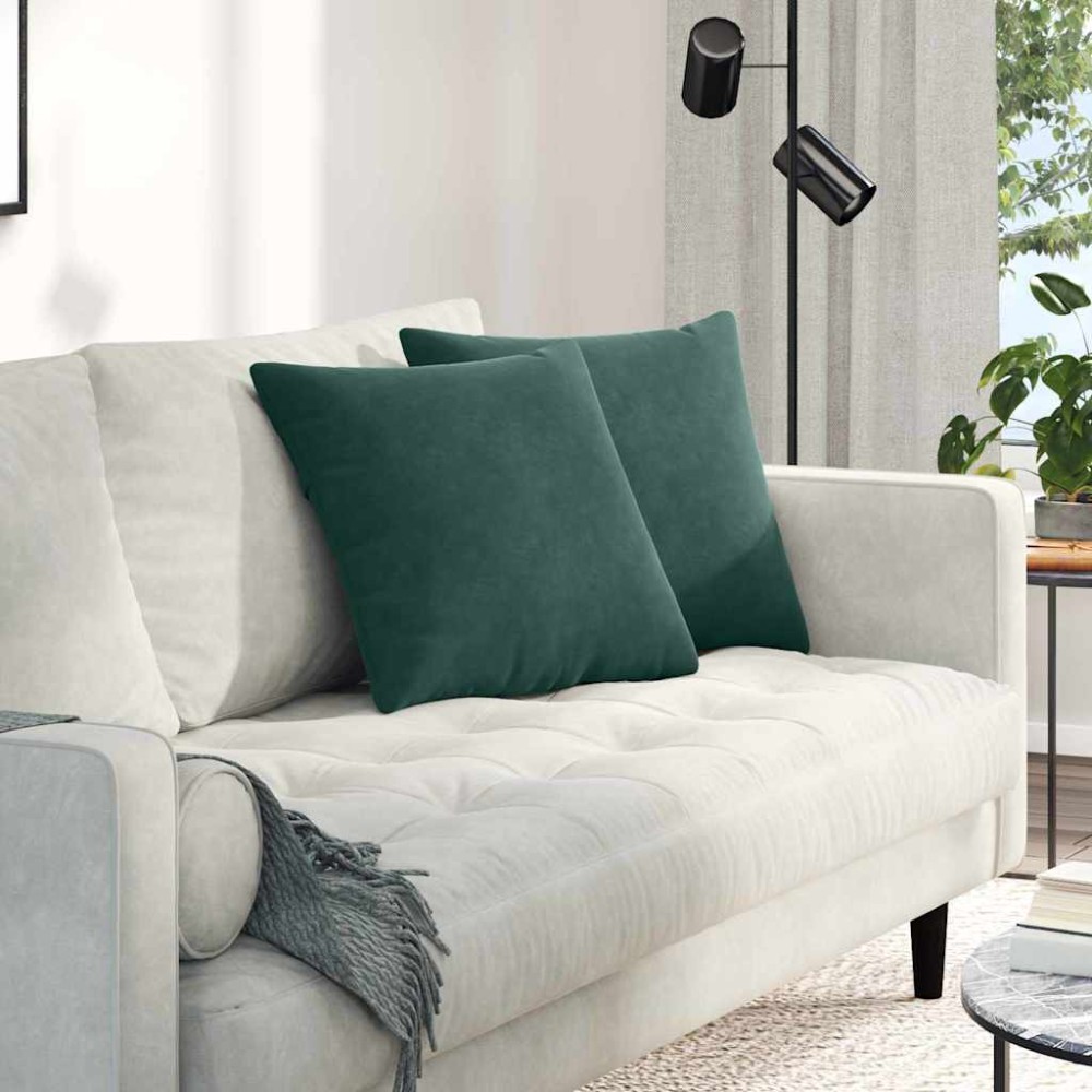 vidaXL Μαξιλάρι Καναπέ 2 pcs Σκούρο Πράσινο 45 x 45 cm
