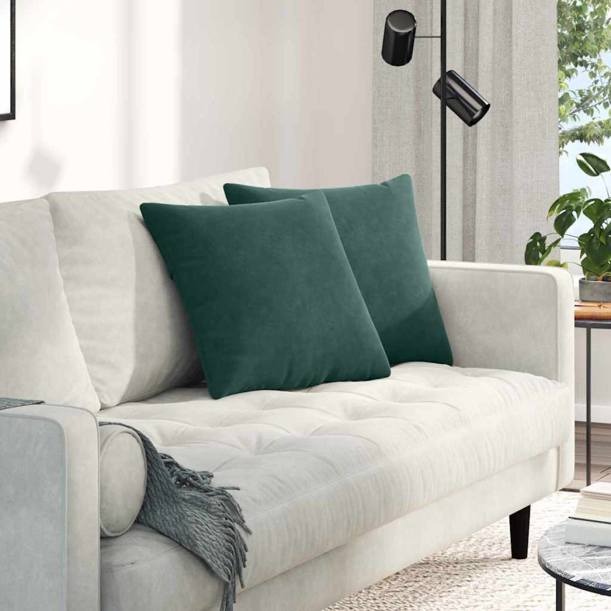 vidaXL Μαξιλάρι Καναπέ 2 pcs Σκούρο Πράσινο 45 x 45 cm