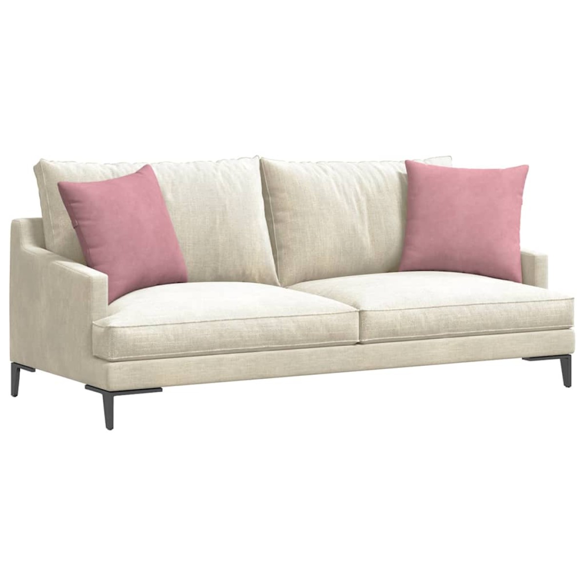 vidaXL Μαξιλάρι Καναπέ 2 pcs Ροζ 45 x 45 cm Υφασμάτινο Κορντουρά