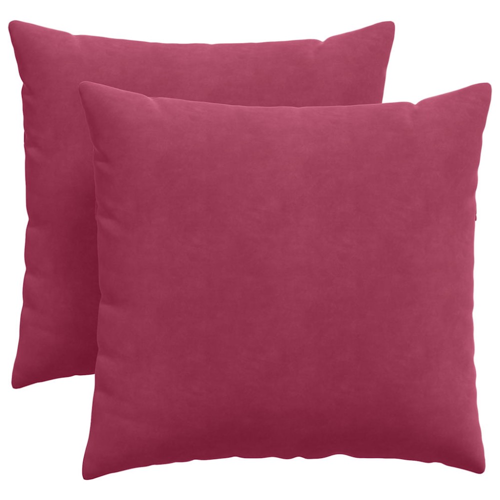 vidaXL Μαξιλάρι Καναπέ 2 pcs Κόκκινο 45 x 45 cm Υφασμάτινο Κορντουρά