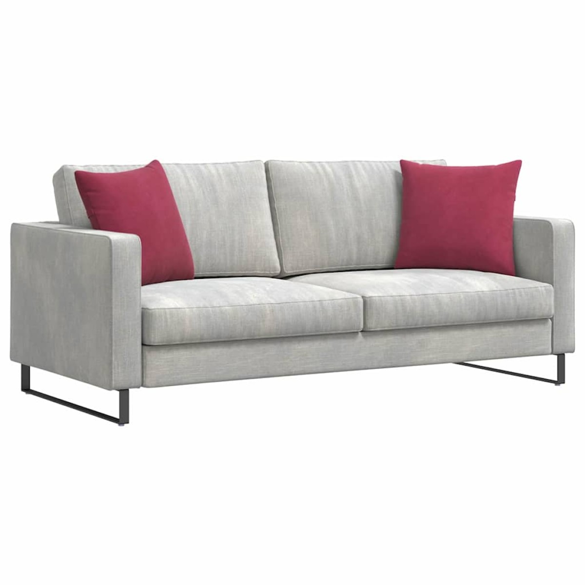 vidaXL Μαξιλάρι Καναπέ 2 pcs Κόκκινο 45 x 45 cm Υφασμάτινο Κορντουρά