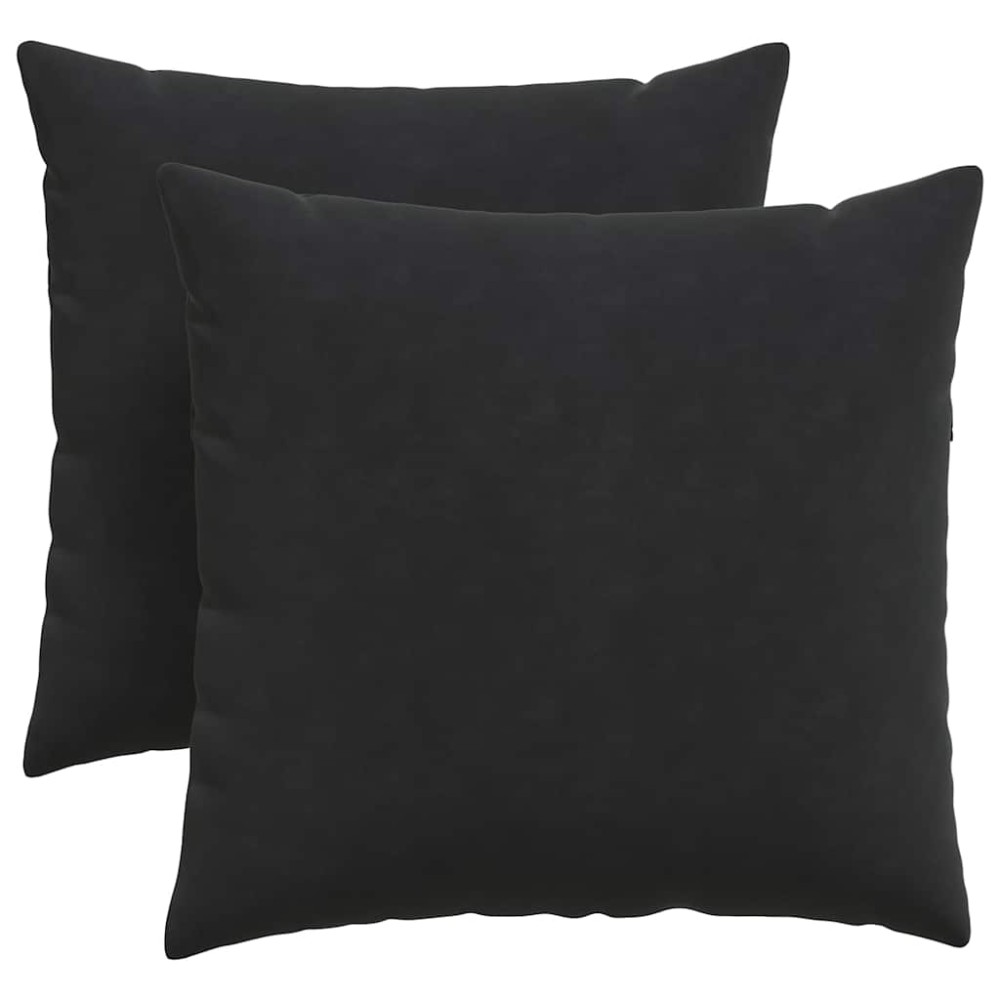 vidaXL Μαξιλάρι Καναπέ 2 pcs Μαύρο 45 x 45 cm Υφασμάτινο Κορντουρά