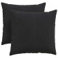 vidaXL Μαξιλάρι Καναπέ 2 pcs Μαύρο 45 x 45 cm Υφασμάτινο Κορντουρά