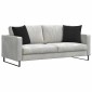 vidaXL Μαξιλάρι Καναπέ 2 pcs Μαύρο 45 x 45 cm Υφασμάτινο Κορντουρά