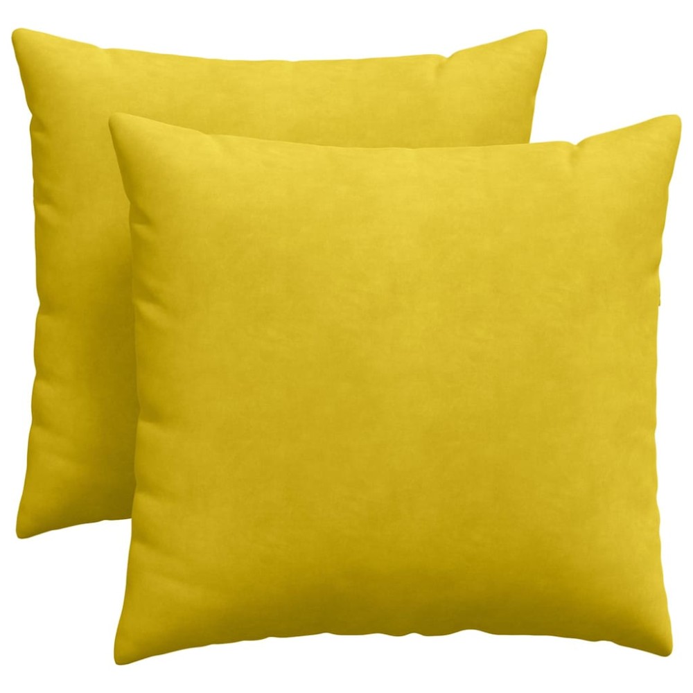 vidaXL Μαξιλάρι Καναπέ 2 pcs Κίτρινο 45 x 45 cm Υφασμάτινο Κορντουρά