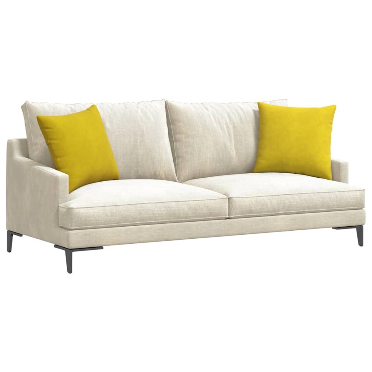 vidaXL Μαξιλάρι Καναπέ 2 pcs Κίτρινο 45 x 45 cm Υφασμάτινο Κορντουρά