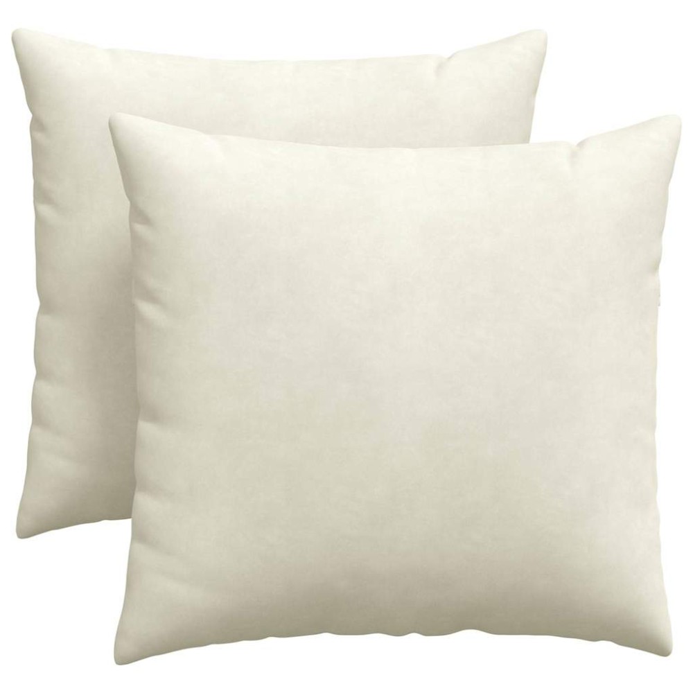 vidaXL Μαξιλάρι Καναπέ 2 pcs Κρεμ 45 x 45 cm Υφασμάτινο Κορντουρά