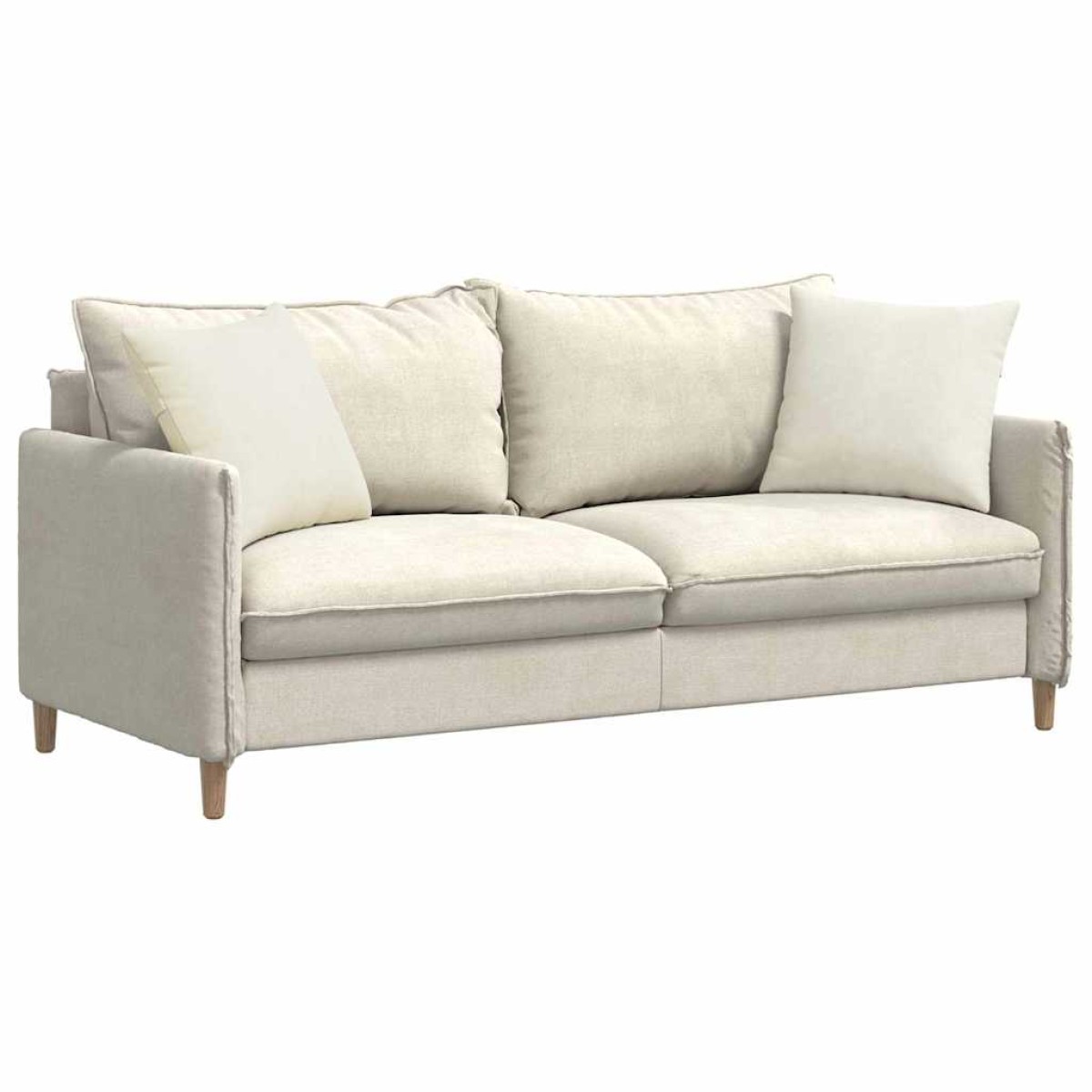 vidaXL Μαξιλάρι Καναπέ 2 pcs Κρεμ 45 x 45 cm Υφασμάτινο Κορντουρά