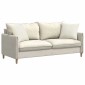 vidaXL Μαξιλάρι Καναπέ 2 pcs Κρεμ 45 x 45 cm Υφασμάτινο Κορντουρά