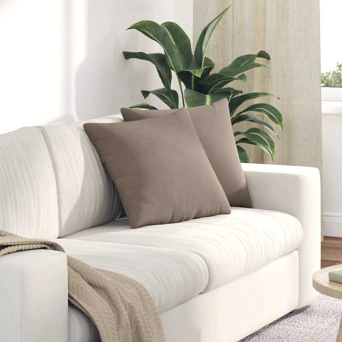 vidaXL Μαξιλάρι Καναπέ 2 pcs Taupe 45 x 45 cm ύφασμα