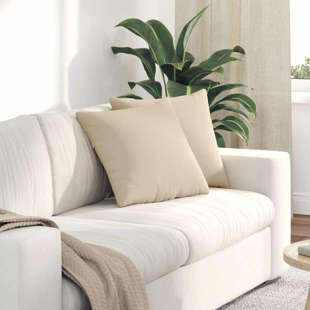 vidaXL Μαξιλάρι Καναπέ 2 pcs Κρεμ 45 x 45 cm ύφασμα