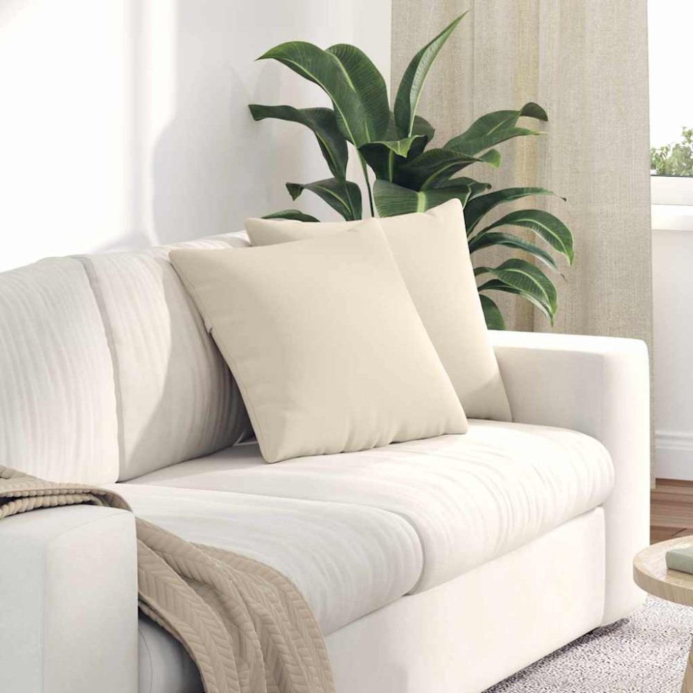 vidaXL Μαξιλάρι Καναπέ 2 pcs Μπεζ 45 x 45 cm ύφασμα
