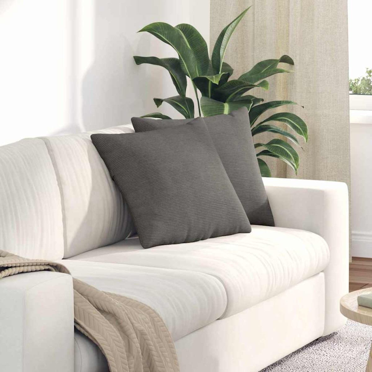 vidaXL Μαξιλάρι Καναπέ 2 pcs Ανοιχτό γκρι 45 x 45 cm