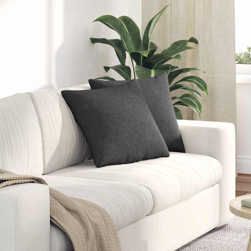 vidaXL Μαξιλάρι Καναπέ 2 pcs Σκούρο Γκρι 45 x 45 cm