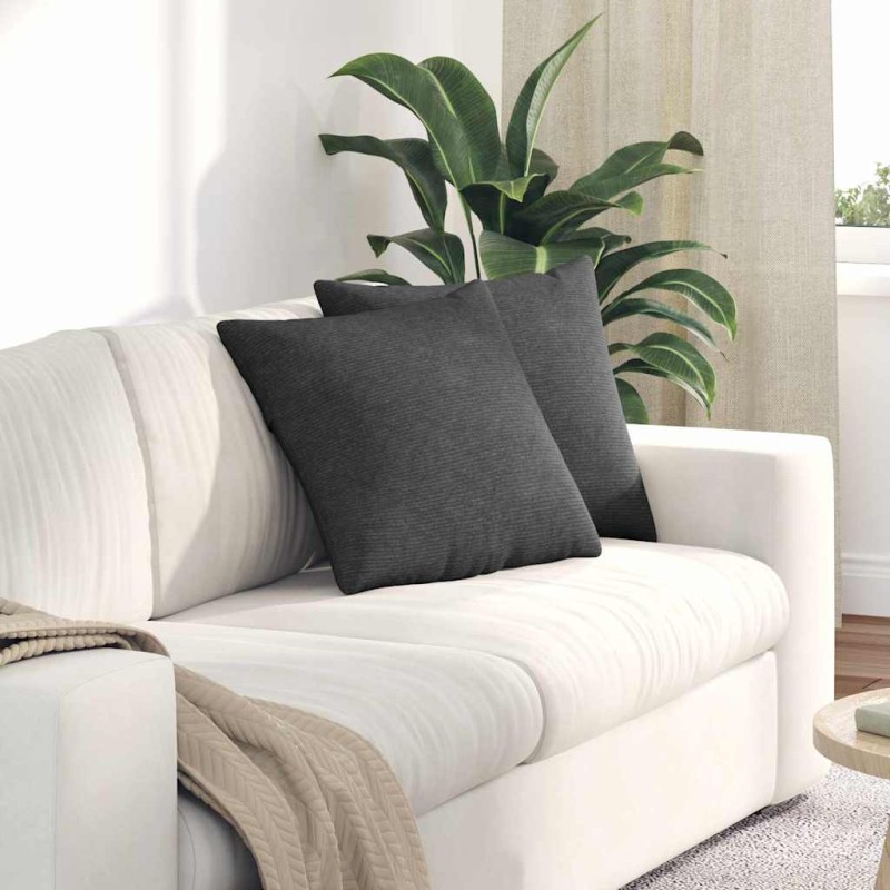 vidaXL Μαξιλάρι Καναπέ 2 pcs Σκούρο Γκρι 45 x 45 cm