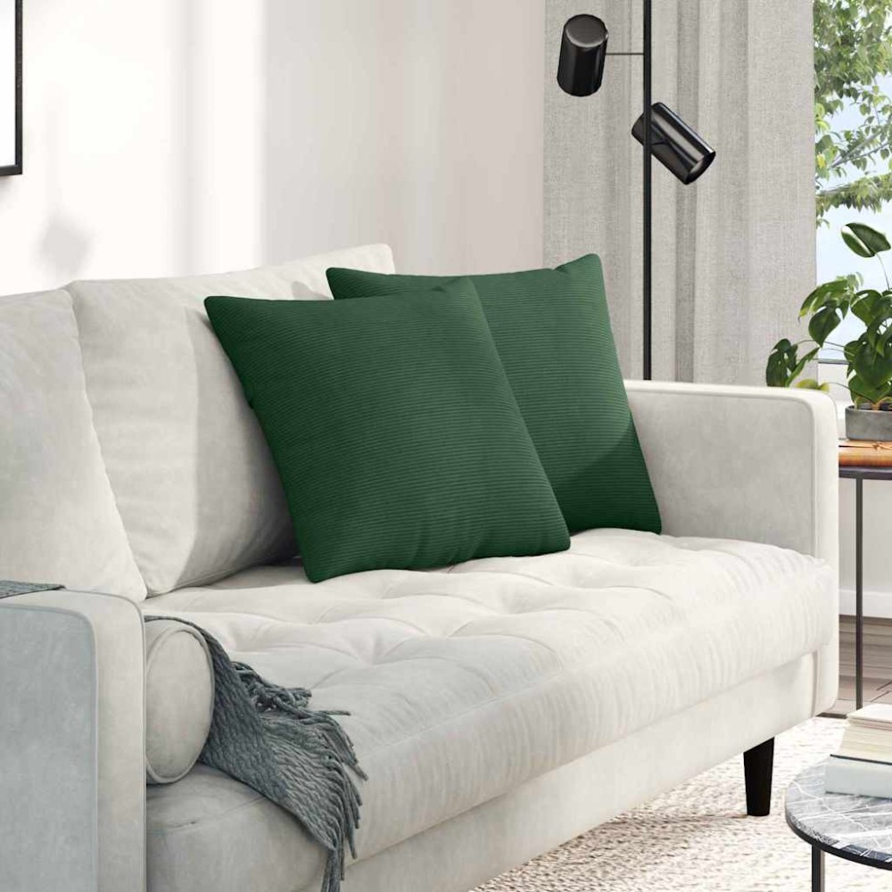 vidaXL Μαξιλάρι Καναπέ 2 pcs Σκούρο Πράσινο 45 x 45 cm