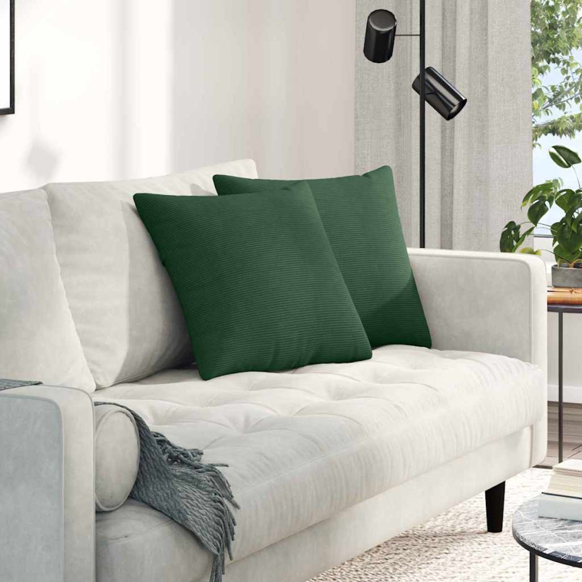 vidaXL Μαξιλάρι Καναπέ 2 pcs Σκούρο Πράσινο 45 x 45 cm