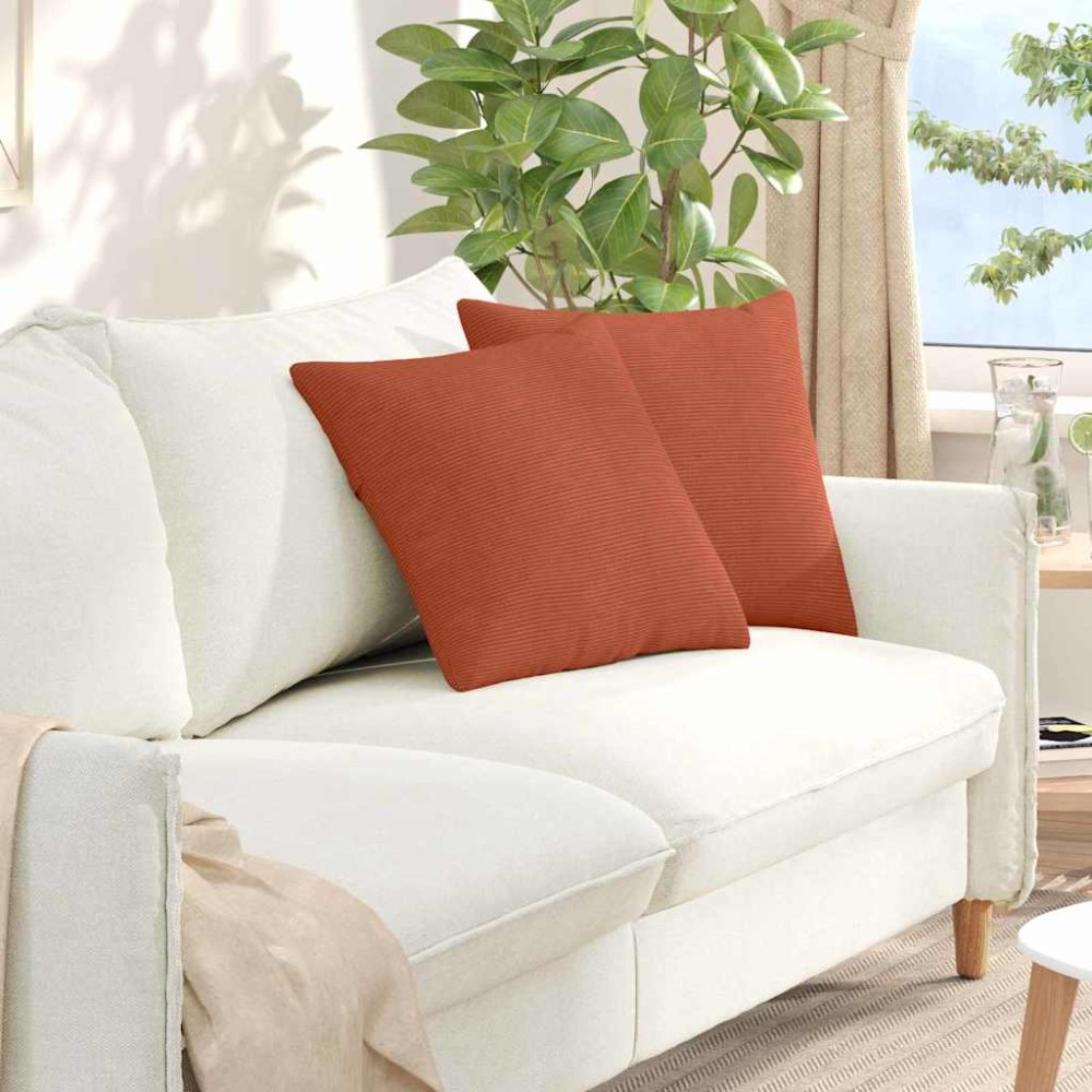vidaXL Μαξιλάρι Καναπέ 2 pcs Κόκκινο Πορτοκαλί 45 x 45 cm