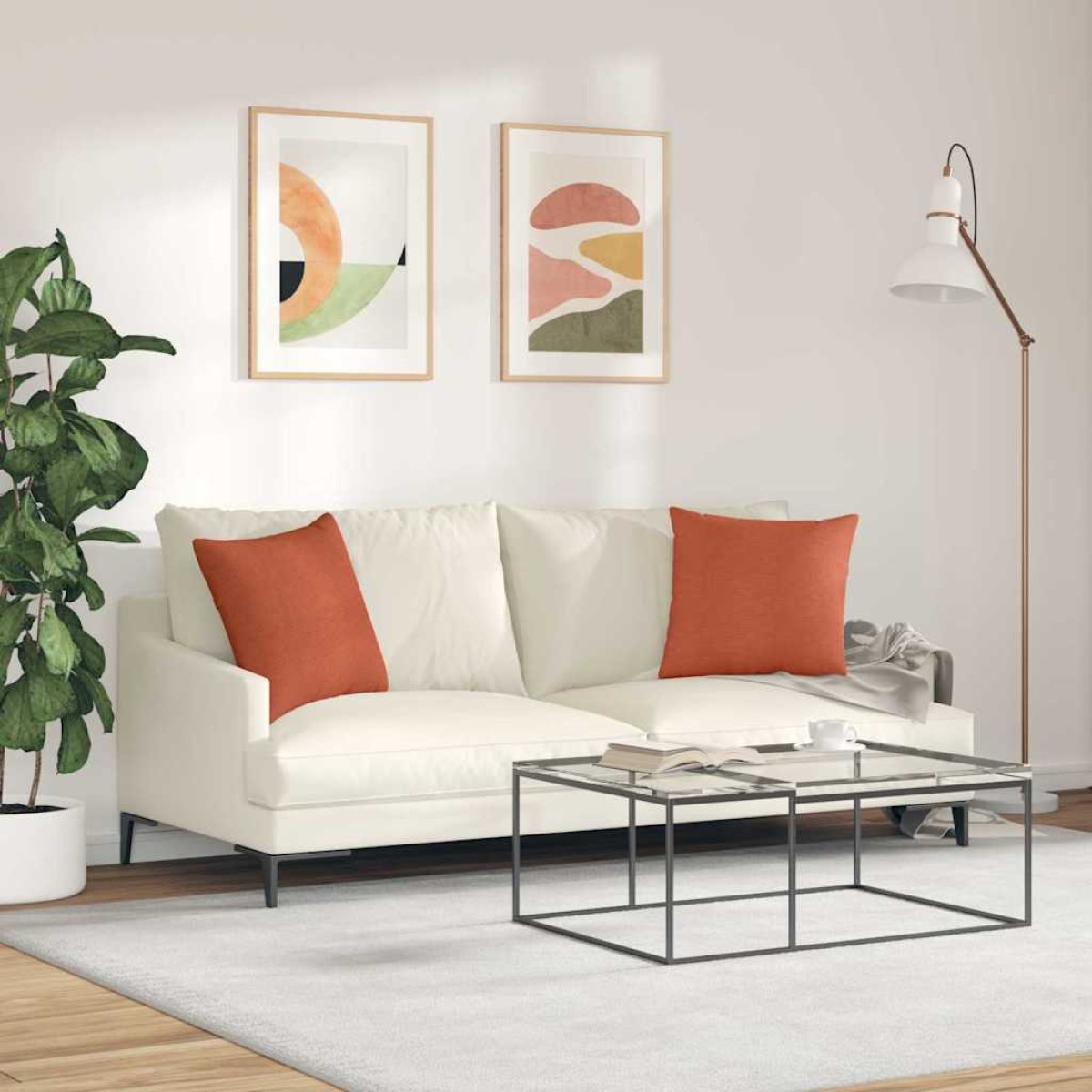 vidaXL Μαξιλάρι Καναπέ 2 pcs Κόκκινο Πορτοκαλί 45 x 45 cm