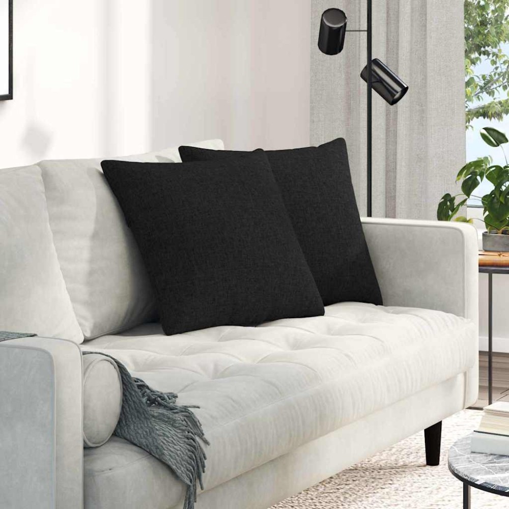 vidaXL Μαξιλάρι Καναπέ 2 τμχ. ύφασμα Μαύρο 50 x 50 cm