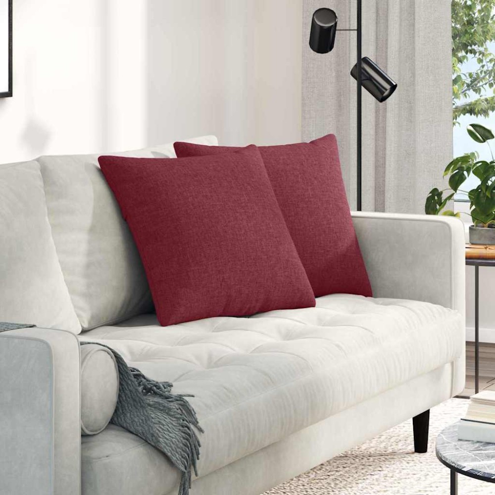 vidaXL Μαξιλάρι Καναπέ 2 τμχ. ύφασμα Κόκκινο 50 x 50 cm