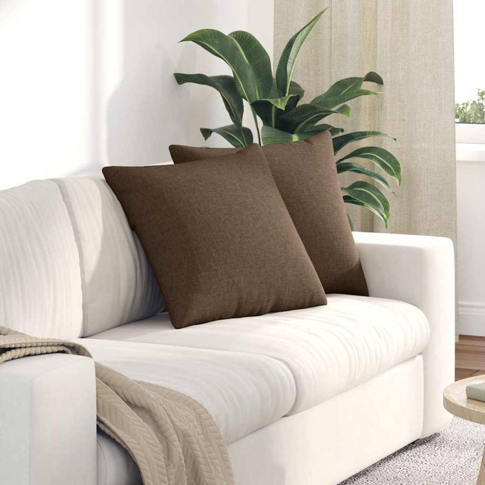 vidaXL Μαξιλάρι Καναπέ 2 τμχ. ύφασμα Καφέ 50 x 50 cm