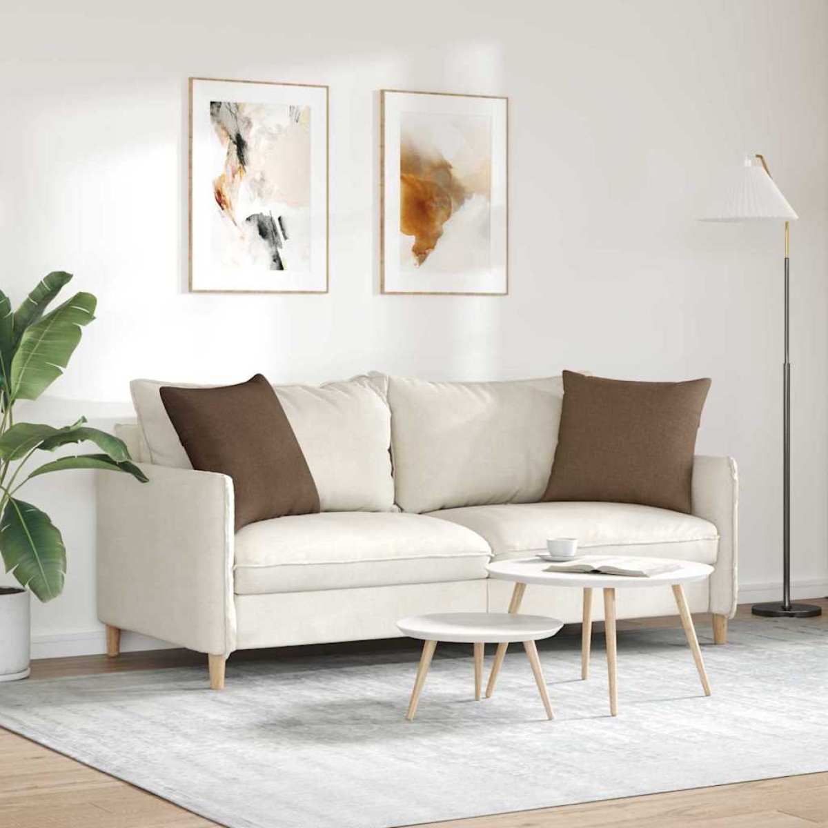 vidaXL Μαξιλάρι Καναπέ 2 τμχ. ύφασμα Καφέ 50 x 50 cm