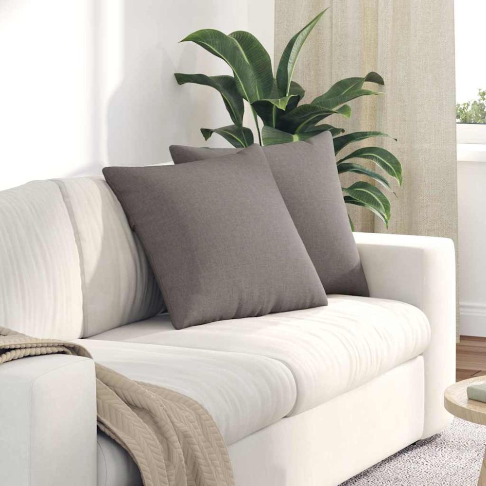 vidaXL Μαξιλάρι Καναπέ 2 τμχ. ύφασμα Taupe 50 x 50 cm