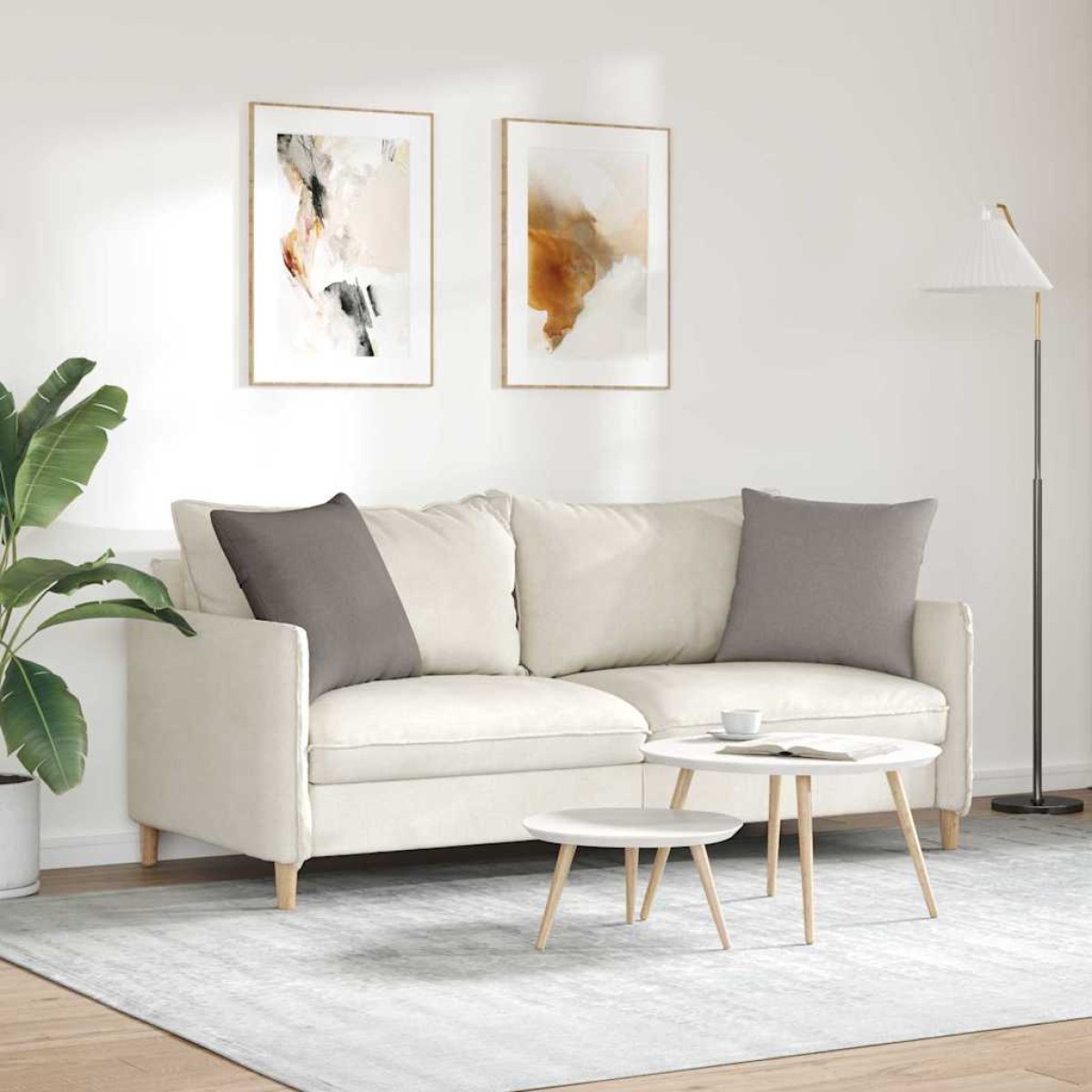 vidaXL Μαξιλάρι Καναπέ 2 τμχ. ύφασμα Taupe 50 x 50 cm