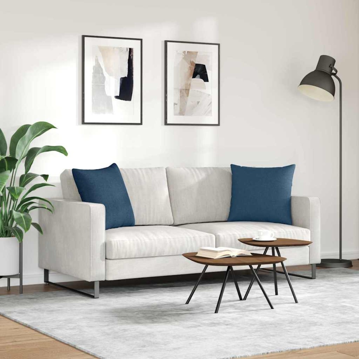 vidaXL Μαξιλάρι Καναπέ 2 τμχ. ύφασμα Μπλε 50 x 50 cm