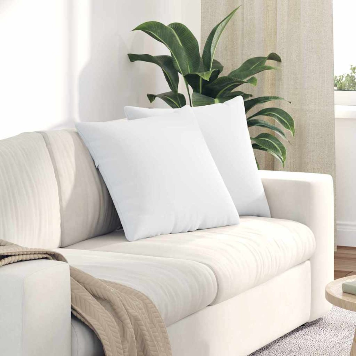 vidaXL Μαξιλάρι Καναπέ 2 τμχ. ύφασμα Λευκό 50 x 50 cm