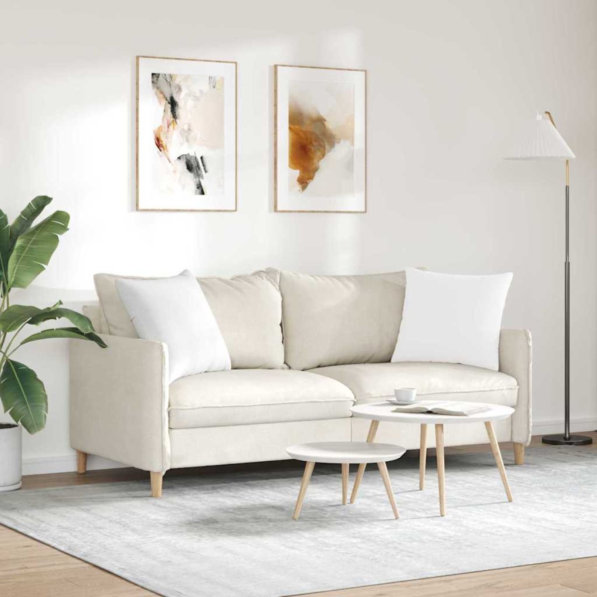 vidaXL Μαξιλάρι Καναπέ 2 τμχ. ύφασμα Λευκό 50 x 50 cm