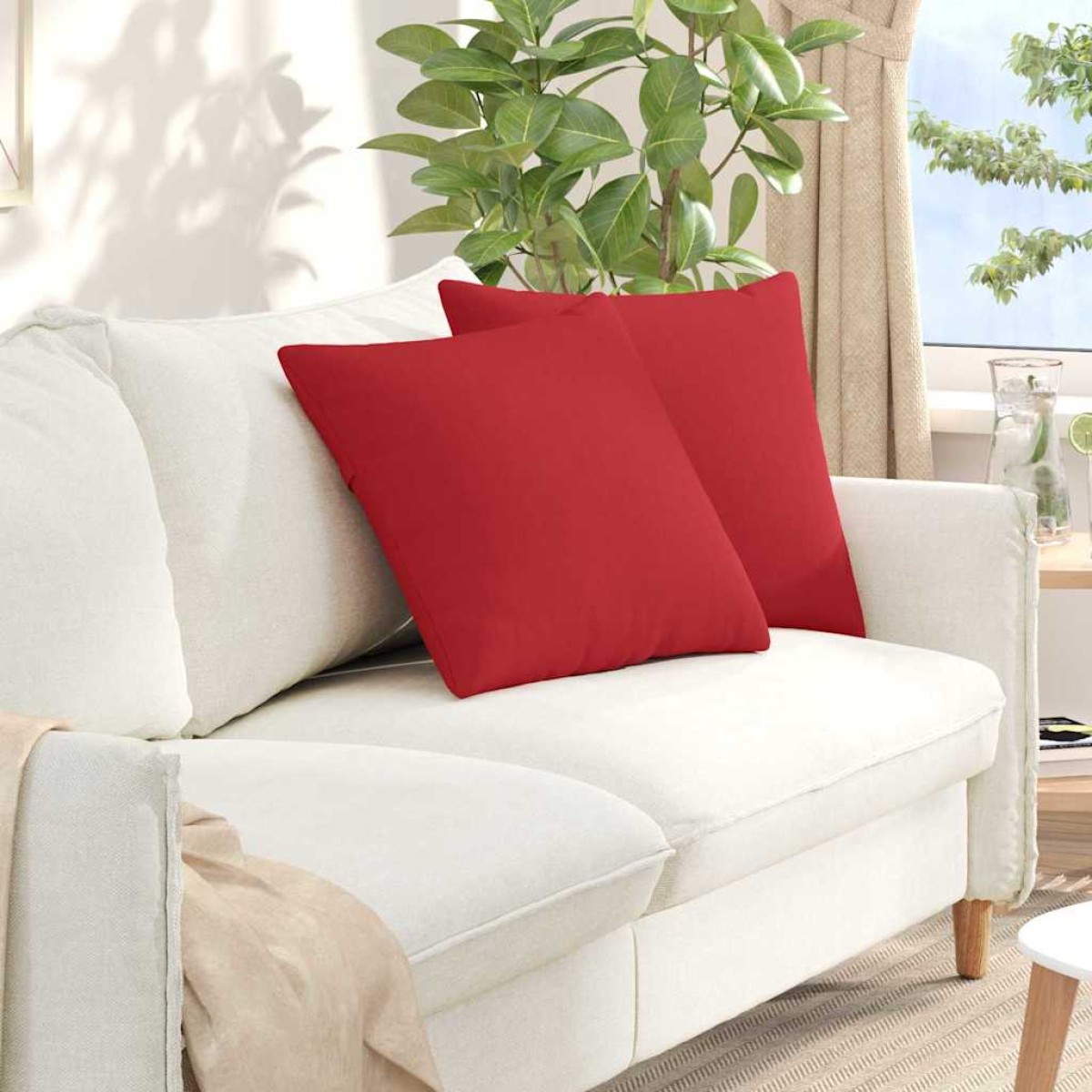 vidaXL Μαξιλάρι Καναπέ 2 τμχ. ύφασμα Κόκκινο 50 x 50 cm