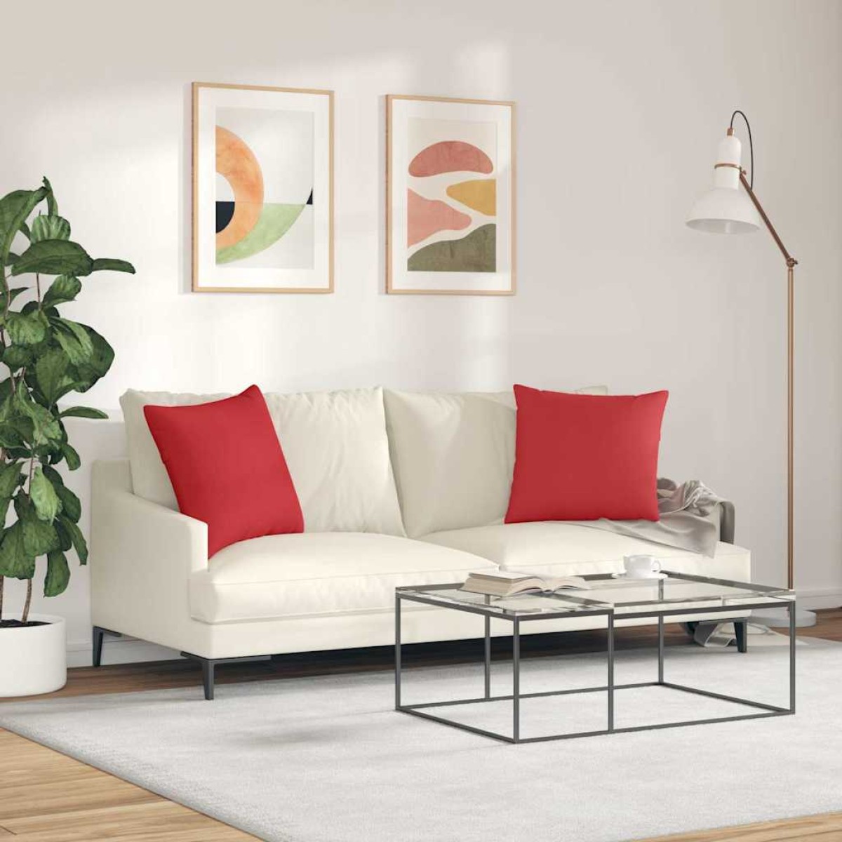 vidaXL Μαξιλάρι Καναπέ 2 τμχ. ύφασμα Κόκκινο 50 x 50 cm
