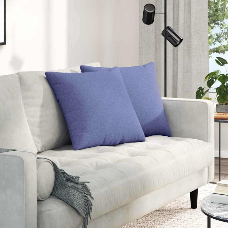 vidaXL Μαξιλάρι Καναπέ 2 τμχ. ύφασμα Μπλε τζην 50 x 50 cm