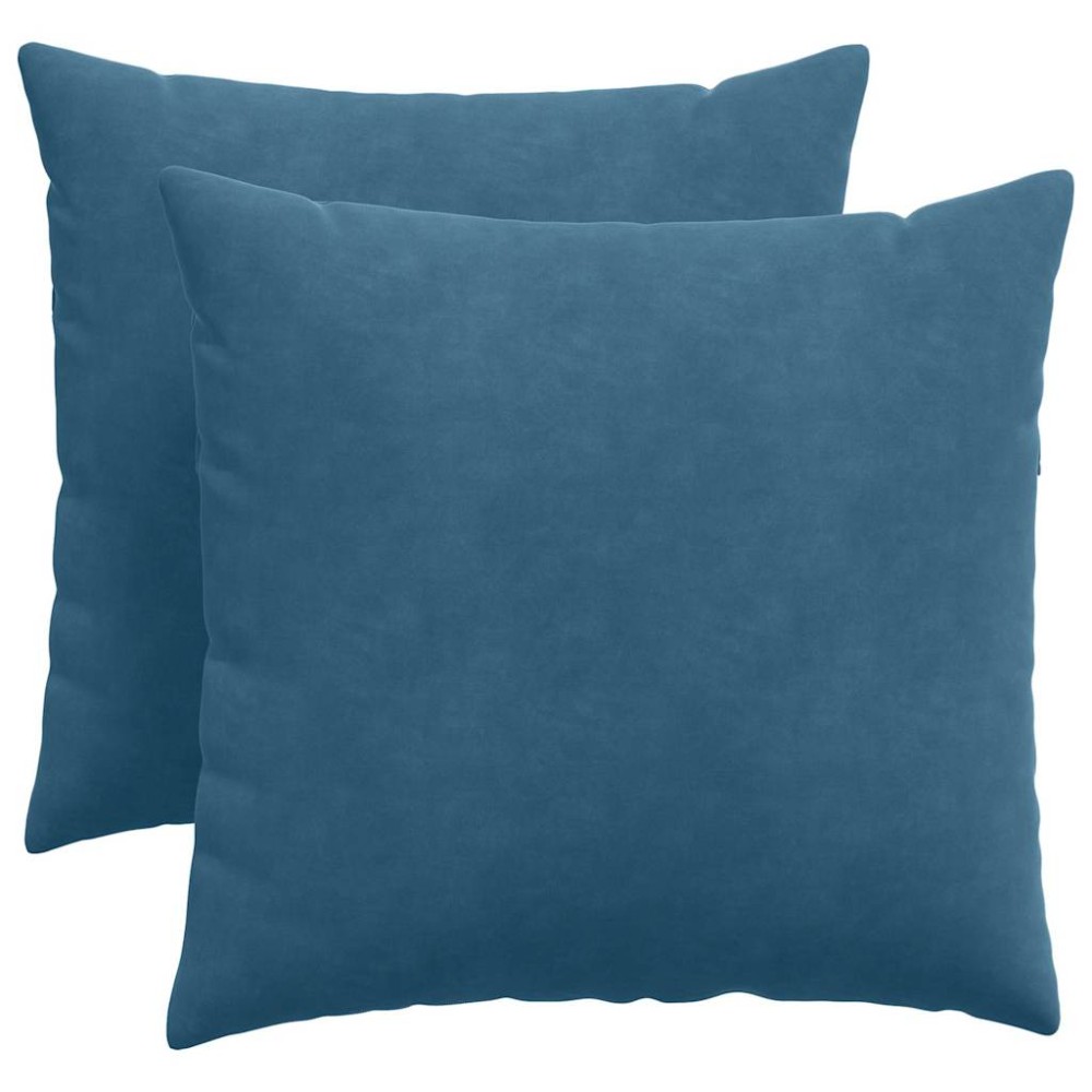 vidaXL Μαξιλάρι Καναπέ 2 pcs Μπλε 50 x 50 cm Υφασμάτινο Κορντουρά