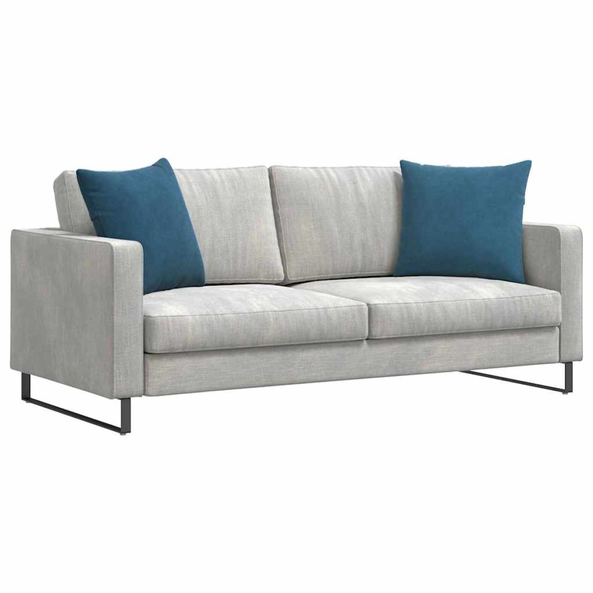 vidaXL Μαξιλάρι Καναπέ 2 pcs Μπλε 50 x 50 cm Υφασμάτινο Κορντουρά