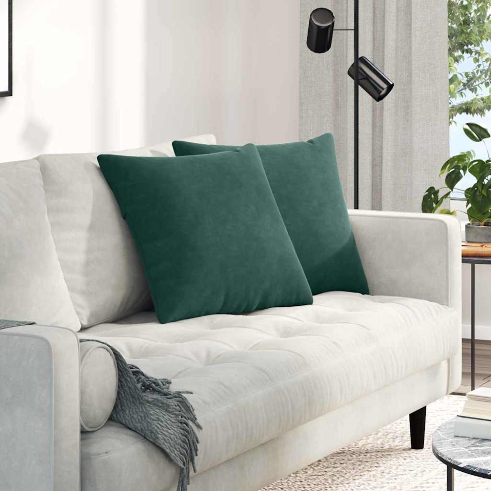 vidaXL Μαξιλάρι Καναπέ 2 pcs Σκούρο Πράσινο 50 x 50 cm