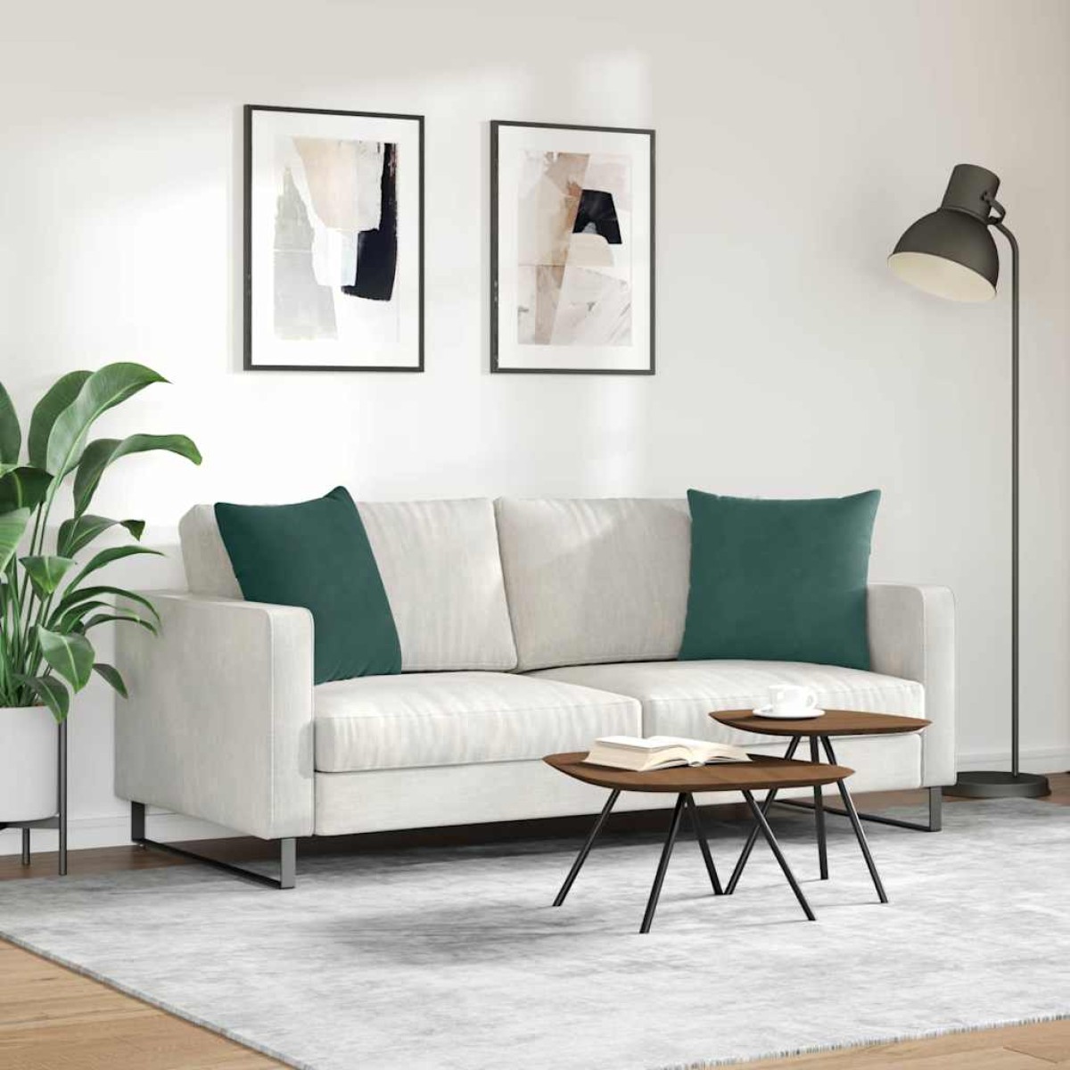 vidaXL Μαξιλάρι Καναπέ 2 pcs Σκούρο Πράσινο 50 x 50 cm
