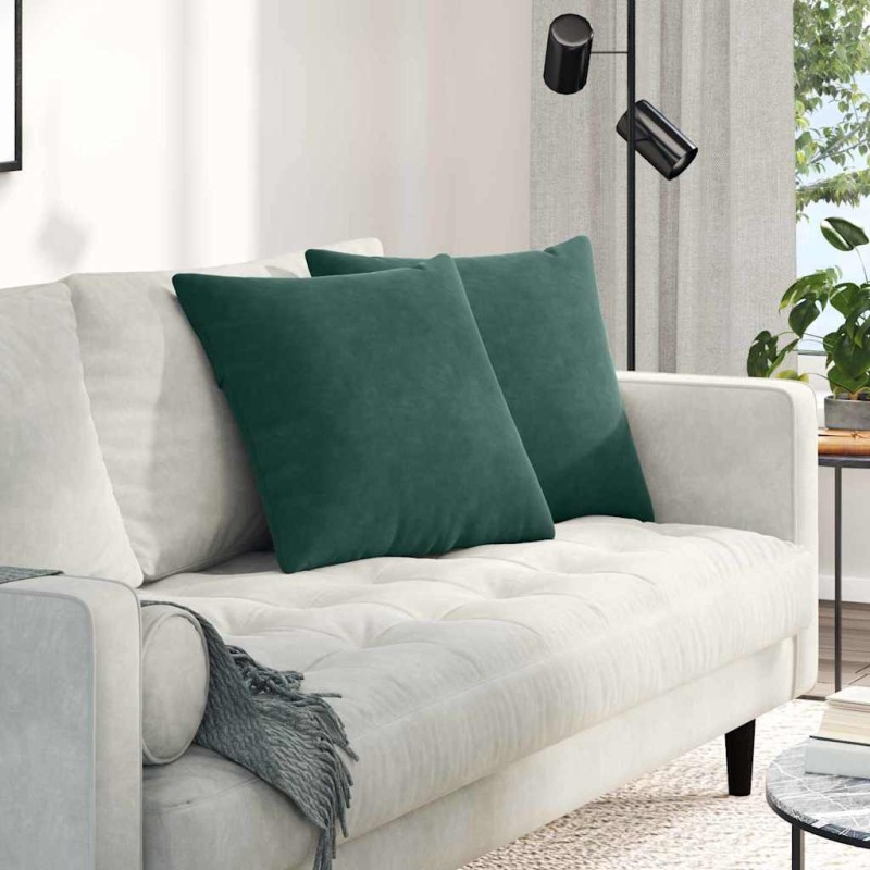 vidaXL Μαξιλάρι Καναπέ 2 pcs Σκούρο Πράσινο 50 x 50 cm