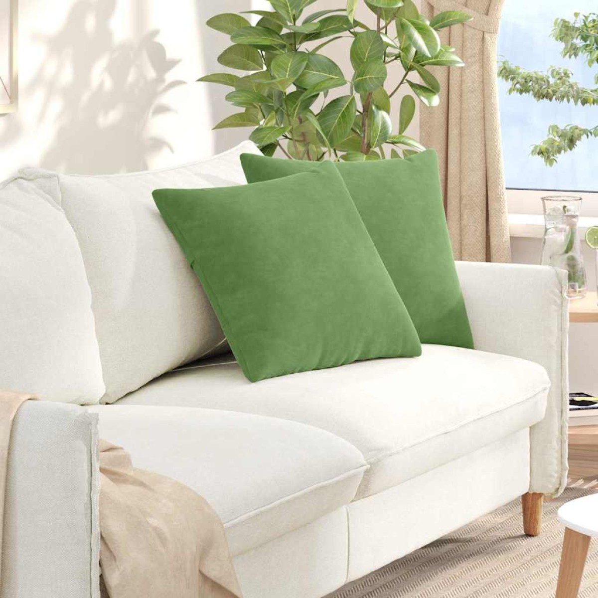 vidaXL Μαξιλάρι Καναπέ 2 pcs Ανοιχτό Πράσινο 50 x 50 cm